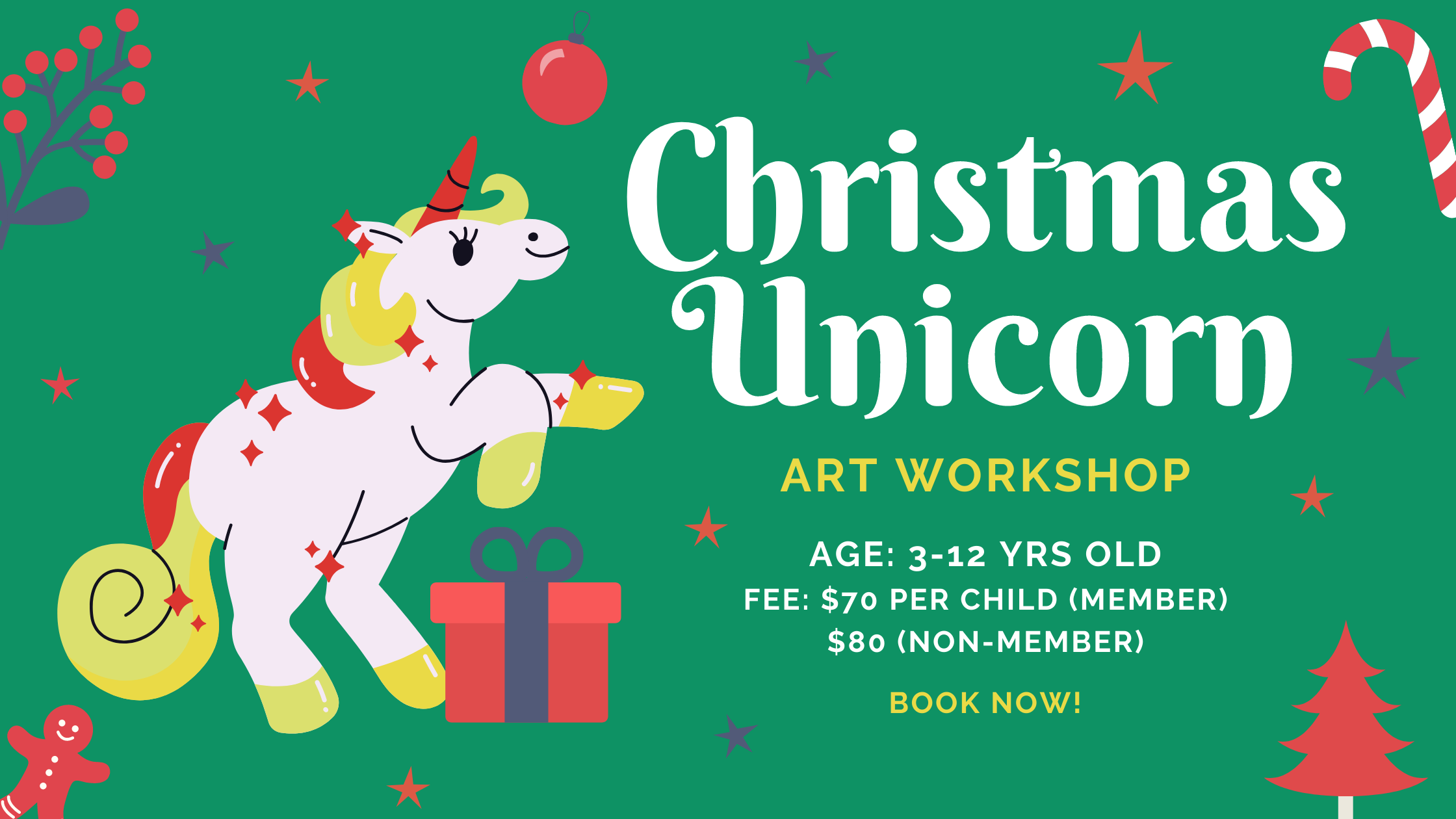 Christmas unicorn Art workshop