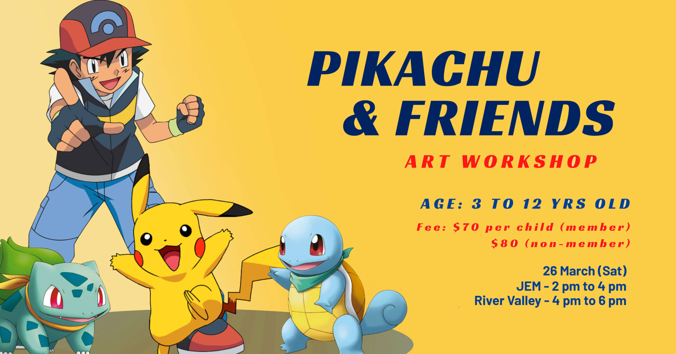 Pikachu and friends art workshop
