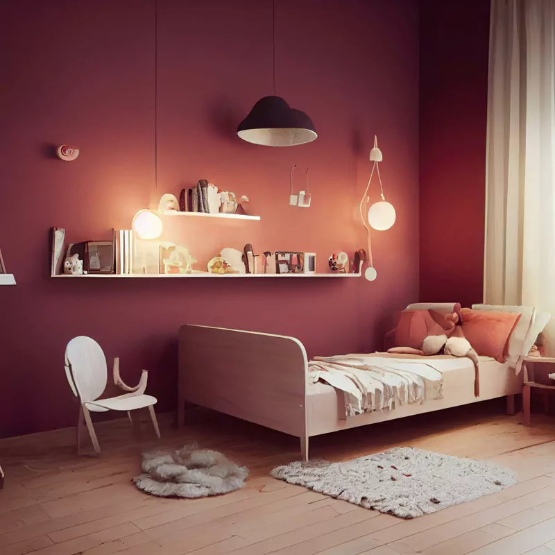 red-themed room